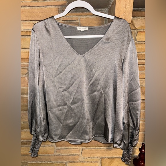 Blu Pepper Boutique Brand Women’s L, Silver Blouse‎ - Picture 1 of 3